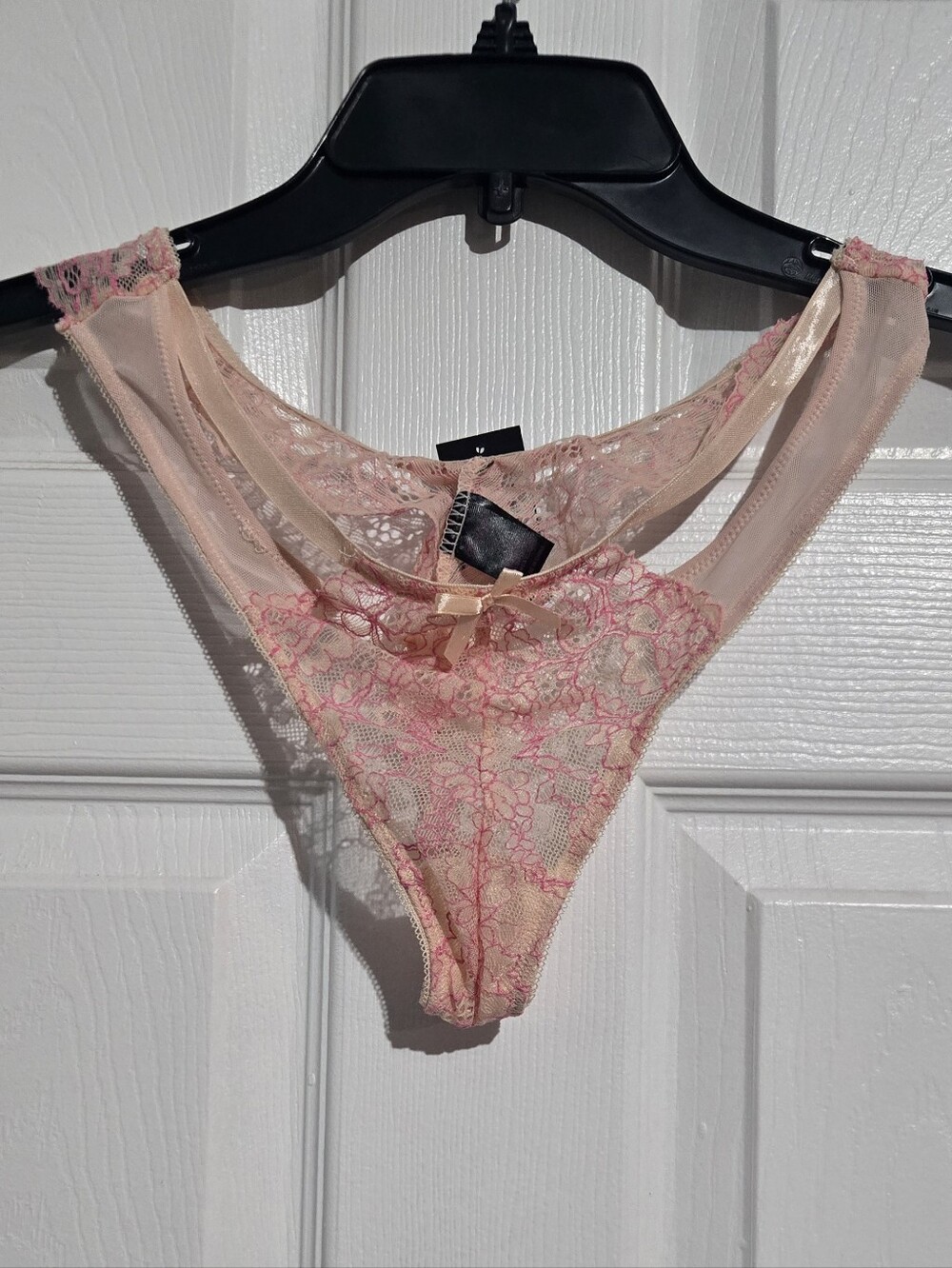 Frederick's of Hollywood Pale Pink Lace Thong